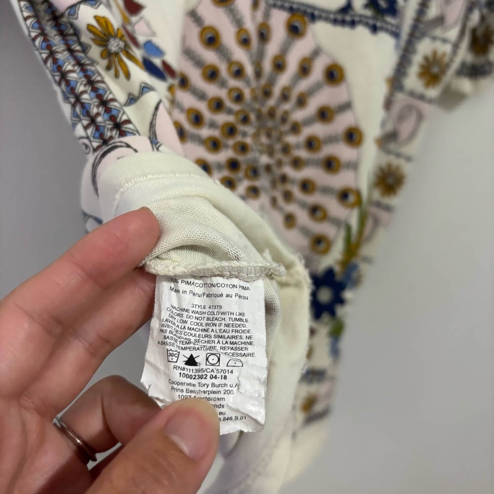 Tory Burch Peacock Rooster Graphic Tee - XS - Picture 7 of 7